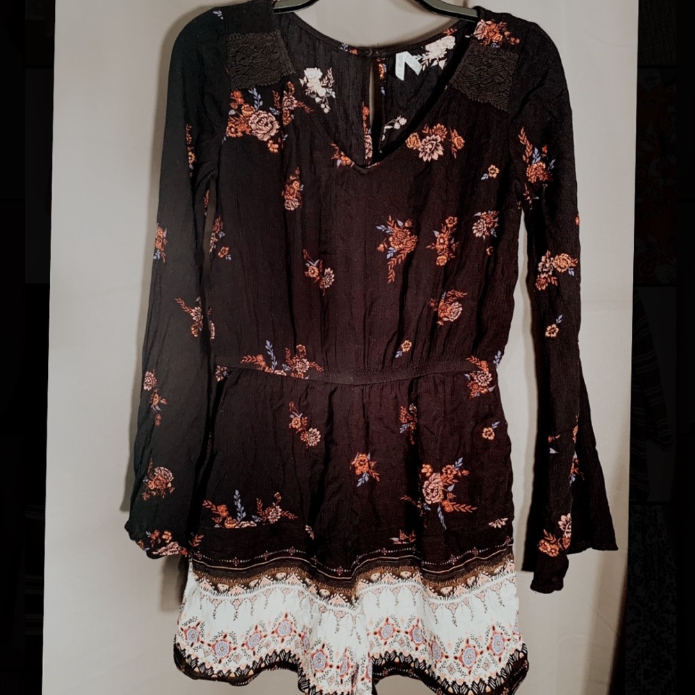 Black Floral Romper